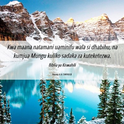 Picture 06 - Hosea 6:6 SWHULB - Kwa maana natamani uaminifu wala si dhabihu, na - Bible Verse Picture