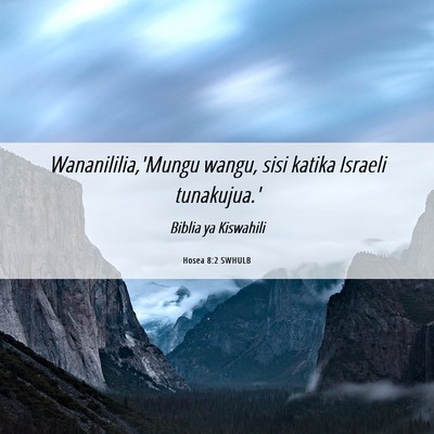 Picture 06 - Hosea 8:2 SWHULB - Wananililia,'Mungu wangu, sisi katika Israeli - Bible Verse Picture