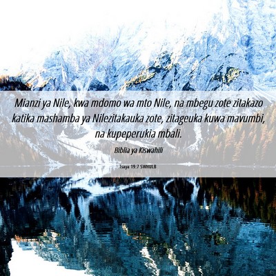 Picture 06 - Isaya 19:7 SWHULB - Mianzi ya Nile, kwa mdomo wa mto Nile, na mbegu - Bible Verse Picture