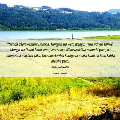 Picture 06 - Isaya 38:5 SWHULB - ''Nenda ukamwambie Hezekia, kiongozi wa watu - Bible Verse Picture