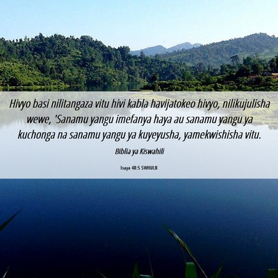 Picture 06 - Isaya 48:5 SWHULB - Hivyo basi nilitangaza vitu hivi kabla - Bible Verse Picture