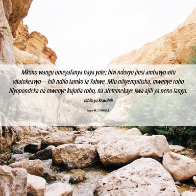 Picture 06 - Isaya 66:2 SWHULB - Mkono wangu umeyafanya haya yote; hivi ndovyo - Bible Verse Picture