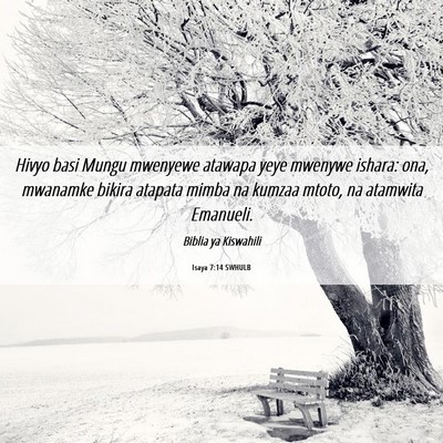 Picture 06 - Isaya 7:14 SWHULB - Hivyo basi Mungu mwenyewe atawapa yeye mwenywe - Bible Verse Picture