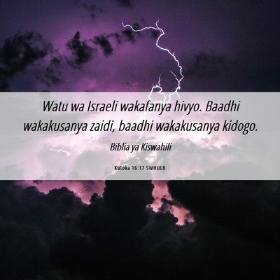 Picture 06 - Kutoka 16:17 SWHULB - Watu wa Israeli wakafanya hivyo. Baadhi - Bible Verse Picture