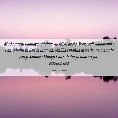 Picture 06 - Kutoka 2:23 SWHULB - Muda mrefu baadaye, mfalme wa Misri akafa. - Bible Verse Picture