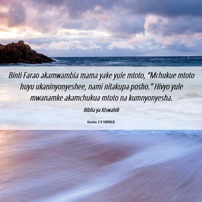 Picture 06 - Kutoka 2:9 SWHULB - Binti Farao akamwambia mama yake yule mtoto, - Bible Verse Picture