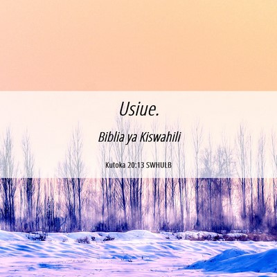 Picture 06 - Kutoka 20:13 SWHULB -  - Bible Verse Picture