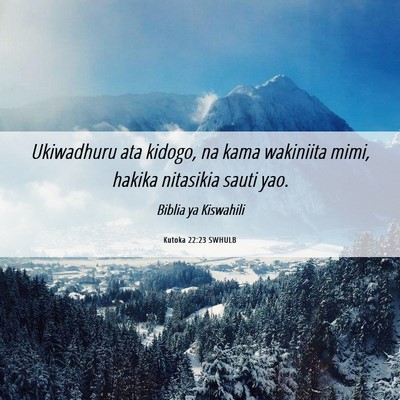 Picture 06 - Kutoka 22:23 SWHULB - Ukiwadhuru ata kidogo, na kama wakiniita mimi, - Bible Verse Picture