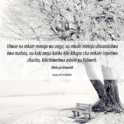 Picture 06 - Kutoka 29:23 SWHULB - Utwae na mkate mmoja wa unga, na mkate mmoja - Bible Verse Picture