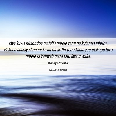 Picture 06 - Kutoka 34:24 SWHULB - Kwa kuwa nitaondoa mataifa mbele yenu na kutanua - Bible Verse Picture