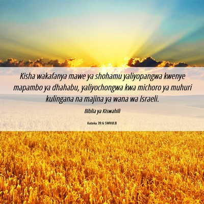 Picture 06 - Kutoka 39:6 SWHULB - Kisha wakafanya mawe ya shohamu yaliyopangwa - Bible Verse Picture