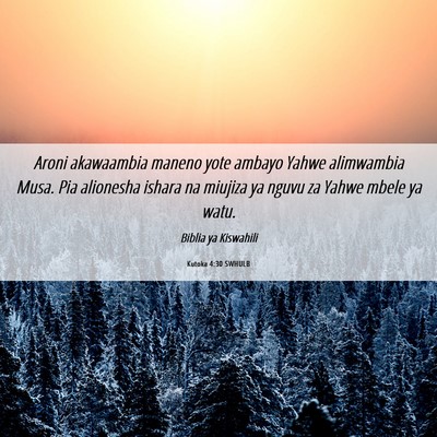 Picture 06 - Kutoka 4:30 SWHULB - Aroni akawaambia maneno yote ambayo Yahwe - Bible Verse Picture
