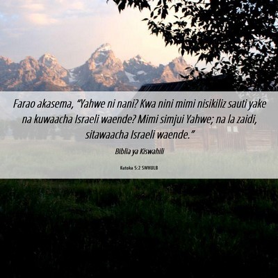 Picture 06 - Kutoka 5:2 SWHULB - Farao akasema, “Yahwe ni nani? Kwa nini mimi - Bible Verse Picture