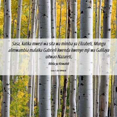 Picture 06 - Luka 1:26 SWHULB - Sasa, katika mwezi wa sita wa mimba ya Elizabeti, - Bible Verse Picture