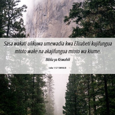 Picture 06 - Luka 1:57 SWHULB - Sasa wakati ulikuwa umewadia kwa Elizabeti - Bible Verse Picture