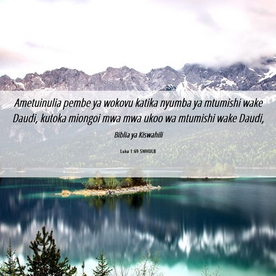 Picture 06 - Luka 1:69 SWHULB - Ametuinulia pembe ya wokovu katika nyumba ya - Bible Verse Picture