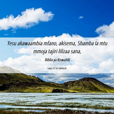Picture 06 - Luka 12:16 SWHULB - Yesu akawaambia mfano, akisema, Shamba la mtu - Bible Verse Picture