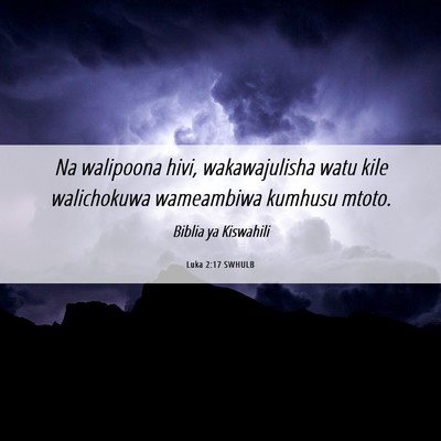 Picture 06 - Luka 2:17 SWHULB - Na walipoona hivi, wakawajulisha watu kile - Bible Verse Picture