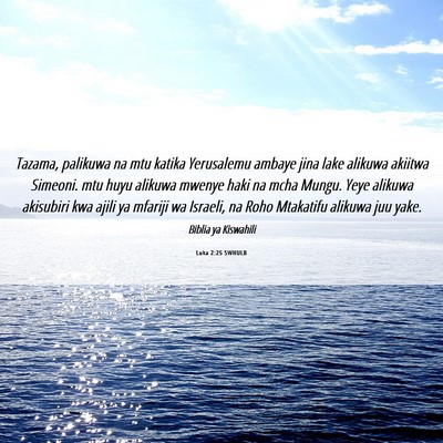 Picture 06 - Luka 2:25 SWHULB - Tazama, palikuwa na mtu katika Yerusalemu ambaye - Bible Verse Picture