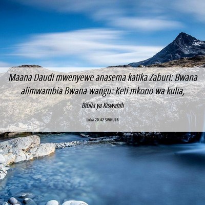 Picture 06 - Luka 20:42 SWHULB - Maana Daudi mwenyewe anasema katika Zaburi: Bwana - Bible Verse Picture