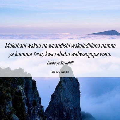 Picture 06 - Luka 22:2 SWHULB - Makuhani wakuu na waandishi wakajadiliana namna - Bible Verse Picture