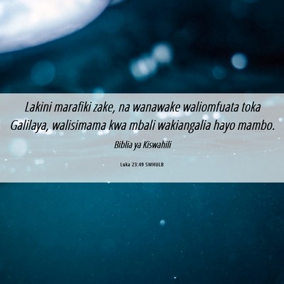 Picture 06 - Luka 23:49 SWHULB - Lakini marafiki zake, na wanawake waliomfuata - Bible Verse Picture