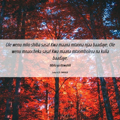 Picture 06 - Luka 6:25 SWHULB - Ole wenu mlio shiba sasa! Kwa maana mtaona njaa - Bible Verse Picture