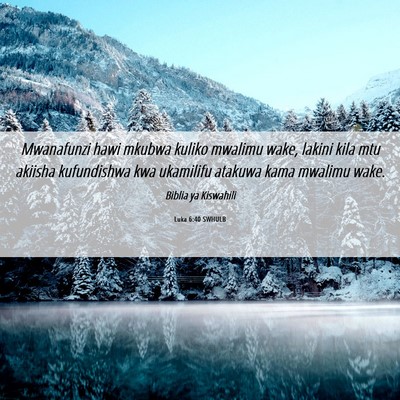 Picture 06 - Luka 6:40 SWHULB - Mwanafunzi hawi mkubwa kuliko mwalimu wake, - Bible Verse Picture