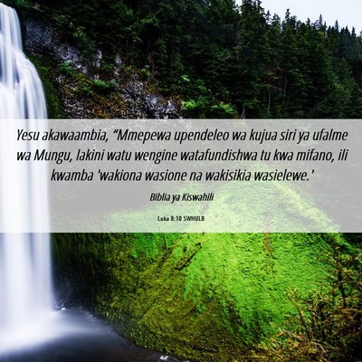 Picture 06 - Luka 8:10 SWHULB - Yesu akawaambia, “Mmepewa upendeleo wa kujua - Bible Verse Picture