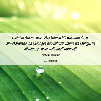 Picture 06 - Luka 9:11 SWHULB - Lakini makutano wakasikia kuhusu hili wakamfuata, - Bible Verse Picture