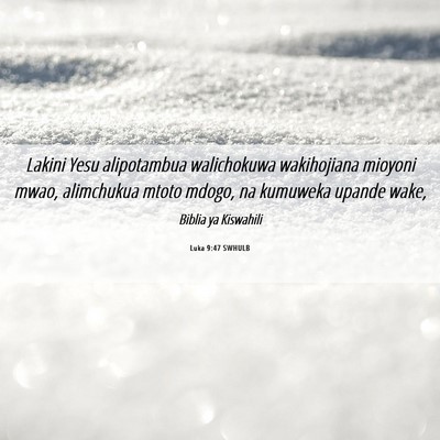 Picture 06 - Luka 9:47 SWHULB - Lakini Yesu alipotambua walichokuwa wakihojiana - Bible Verse Picture