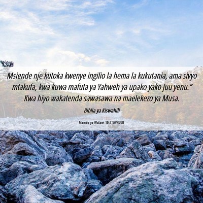 Picture 06 - Mambo ya Walawi 10:7 SWHULB - Msiende nje kutoka kwenye ingilio la hema la - Bible Verse Picture