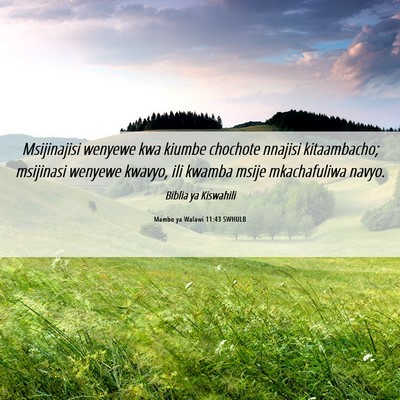 Picture 06 - Mambo ya Walawi 11:43 SWHULB - Msijinajisi wenyewe kwa kiumbe chochote nnajisi - Bible Verse Picture
