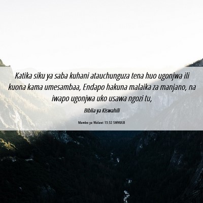 Picture 06 - Mambo ya Walawi 13:32 SWHULB - Katika siku ya saba kuhani atauchunguza tena huo - Bible Verse Picture