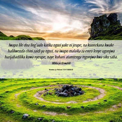 Picture 06 - Mambo ya Walawi 13:4 SWHULB - Iwapo lile doa ling'aalo katika ngozi yake ni - Bible Verse Picture