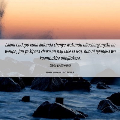 Picture 06 - Mambo ya Walawi 13:42 SWHULB - Lakini endapo kuna kidonda chenye wekundu - Bible Verse Picture