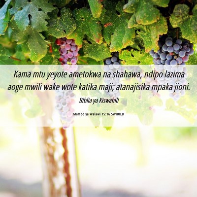 Picture 06 - Mambo ya Walawi 15:16 SWHULB - Kama mtu yeyote ametokwa na shahawa, ndipo lazima - Bible Verse Picture