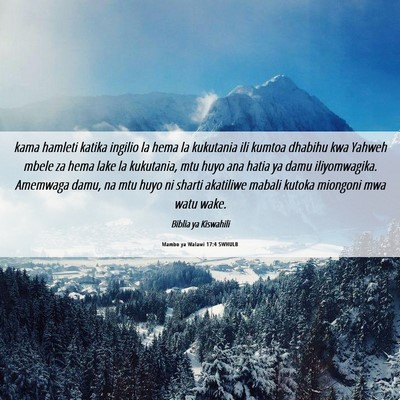 Picture 06 - Mambo ya Walawi 17:4 SWHULB - kama hamleti katika ingilio la hema la kukutania - Bible Verse Picture