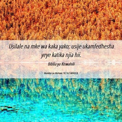 Picture 06 - Mambo ya Walawi 18:16 SWHULB - Usilale na mke wa kaka yako; usije ukamfedhesha - Bible Verse Picture