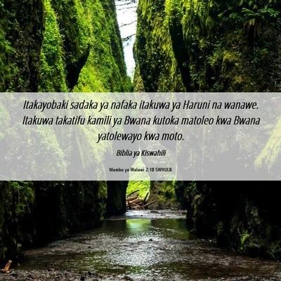 Picture 06 - Mambo ya Walawi 2:10 SWHULB - Itakayobaki sadaka ya nafaka itakuwa ya Haruni na - Bible Verse Picture