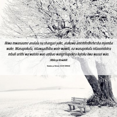 Picture 06 - Mambo ya Walawi 20:20 SWHULB - Ikiwa mwanaume analala na shangazi yake, atakuwa - Bible Verse Picture