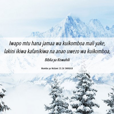 Picture 06 - Mambo ya Walawi 25:26 SWHULB - Iwapo mtu hana jamaa wa kuikomboa mali yake, - Bible Verse Picture