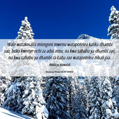 Picture 06 - Mambo ya Walawi 26:39 SWHULB - Wale watakosalia miongoni mwenu watapotelea - Bible Verse Picture