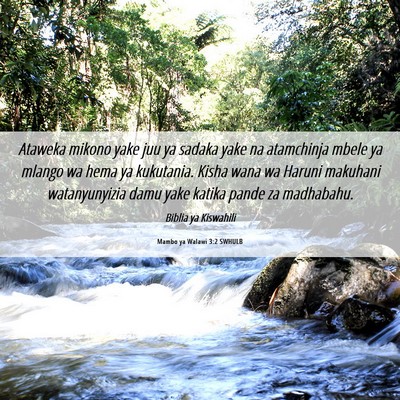 Picture 06 - Mambo ya Walawi 3:2 SWHULB - Ataweka mikono yake juu ya sadaka yake na - Bible Verse Picture