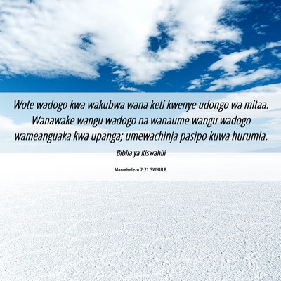 Picture 06 - Maombolezo 2:21 SWHULB - Wote wadogo kwa wakubwa wana keti kwenye udongo - Bible Verse Picture