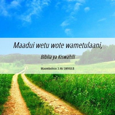 Picture 06 - Maombolezo 3:46 SWHULB - Maadui wetu wote - Bible Verse Picture