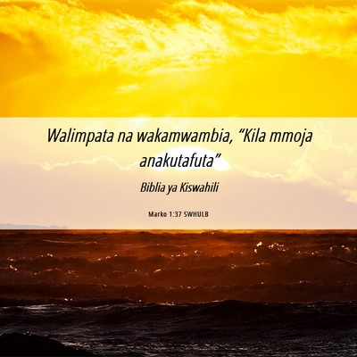 Picture 06 - Marko 1:37 SWHULB - Walimpata na wakamwambia, “Kila mmoja - Bible Verse Picture