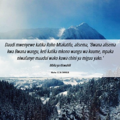 Picture 06 - Marko 12:36 SWHULB - Daudi mwenyewe katika Roho Mtakatifu, alisema, - Bible Verse Picture