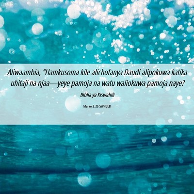 Picture 06 - Marko 2:25 SWHULB - Aliwaambia, “Hamkusoma kile alichofanya Daudi - Bible Verse Picture