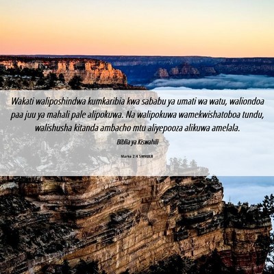 Picture 06 - Marko 2:4 SWHULB - Wakati waliposhindwa kumkaribia kwa sababu ya - Bible Verse Picture